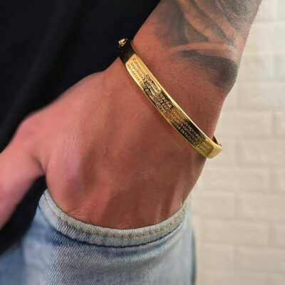 Bracelete Semijoia Dourado Pai Nosso